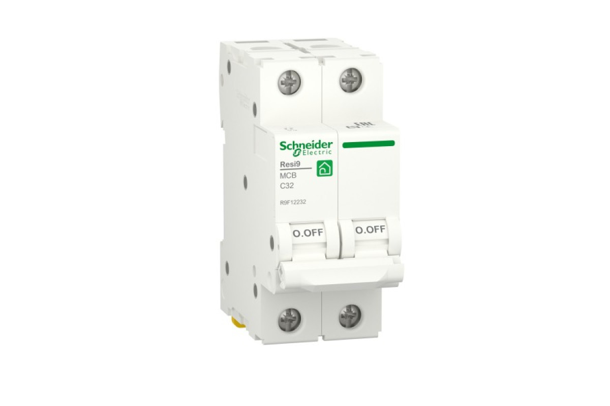 Автоматичний вимикач RESI9 Schneider Electric 32 А, 2P, крива С, 6кА (R9F12232)