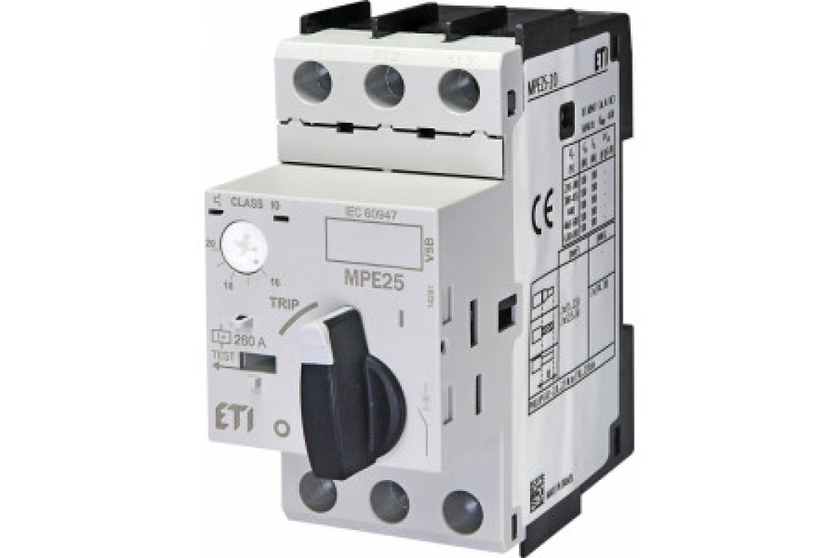 Автоматичний вимикач захисту двигунів MPE25-20 (9,2 kW, 16,0 - 20,0A) ETI (004648012)