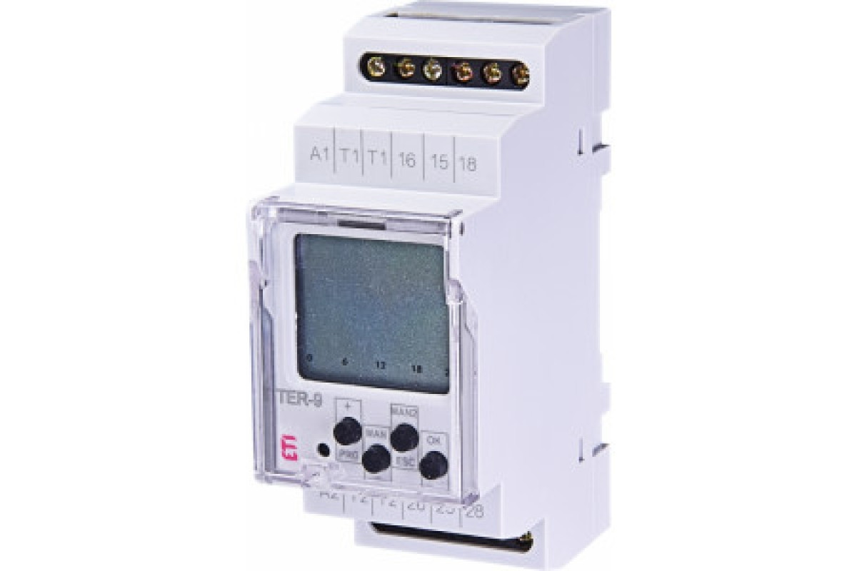 Багатофункціональний цифровий термостат+цифровий таймер TER -9 24V AC/DC 2х16A ETI (002471803)