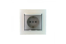 Розетка з заземленням та кришкою, Mono Electric, DESPINA (перлина) (102-252521-118)