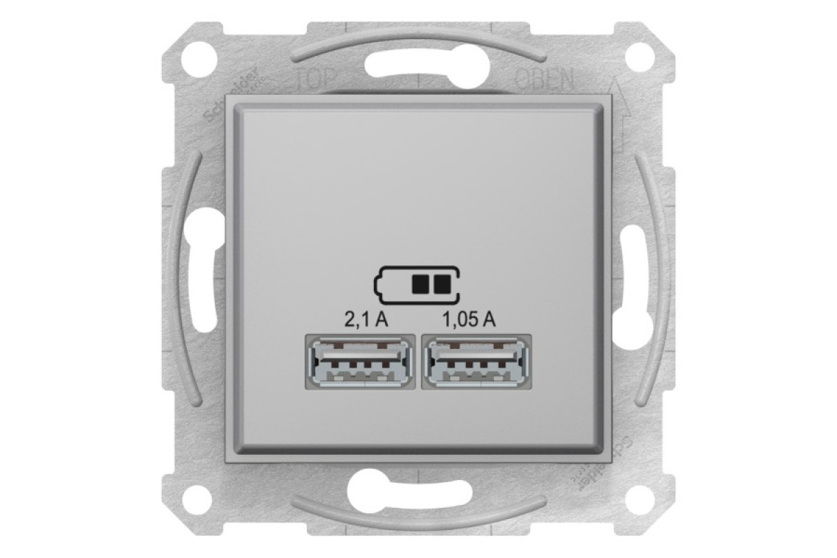 Usb розетка Sedna Schneider Electric 2,1a алюміній (SDN2710260)