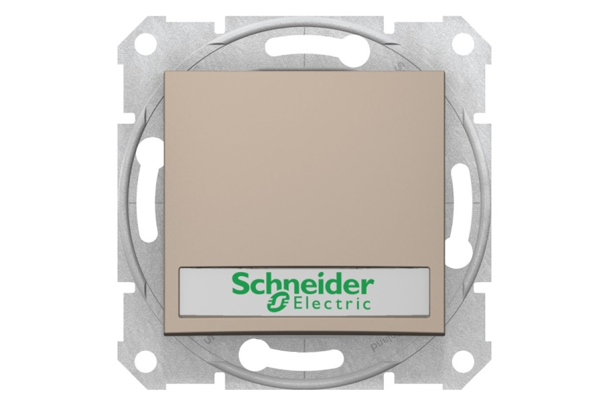 Кнопковий вимикач Sedna Scnheider Electric з підсвіткою та полем для маркування титан (SDN1600368)