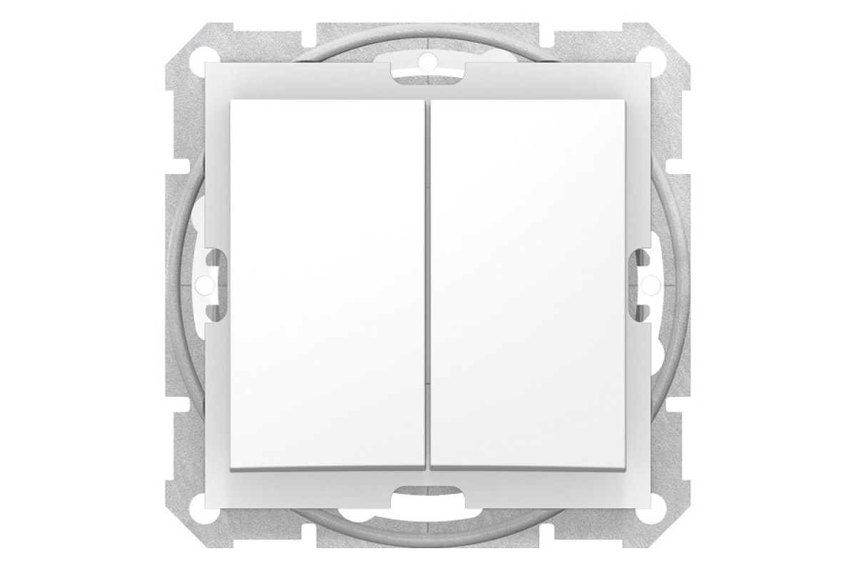 Двоклавішний вимикач ip44 Sedna Scnheider Electric білий (SDN0300421)