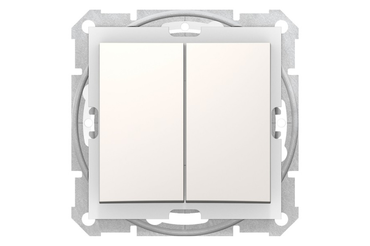 Двоклавішний вимикач ip44 Sedna Scnheider Electric слонова кістка (SDN0300423)