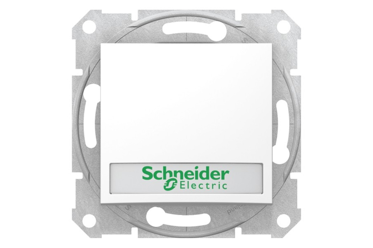 Кнопковий вимикач Sedna Scnheider Electric з підсвіткою та полем для маркування білий (SDN1600321)