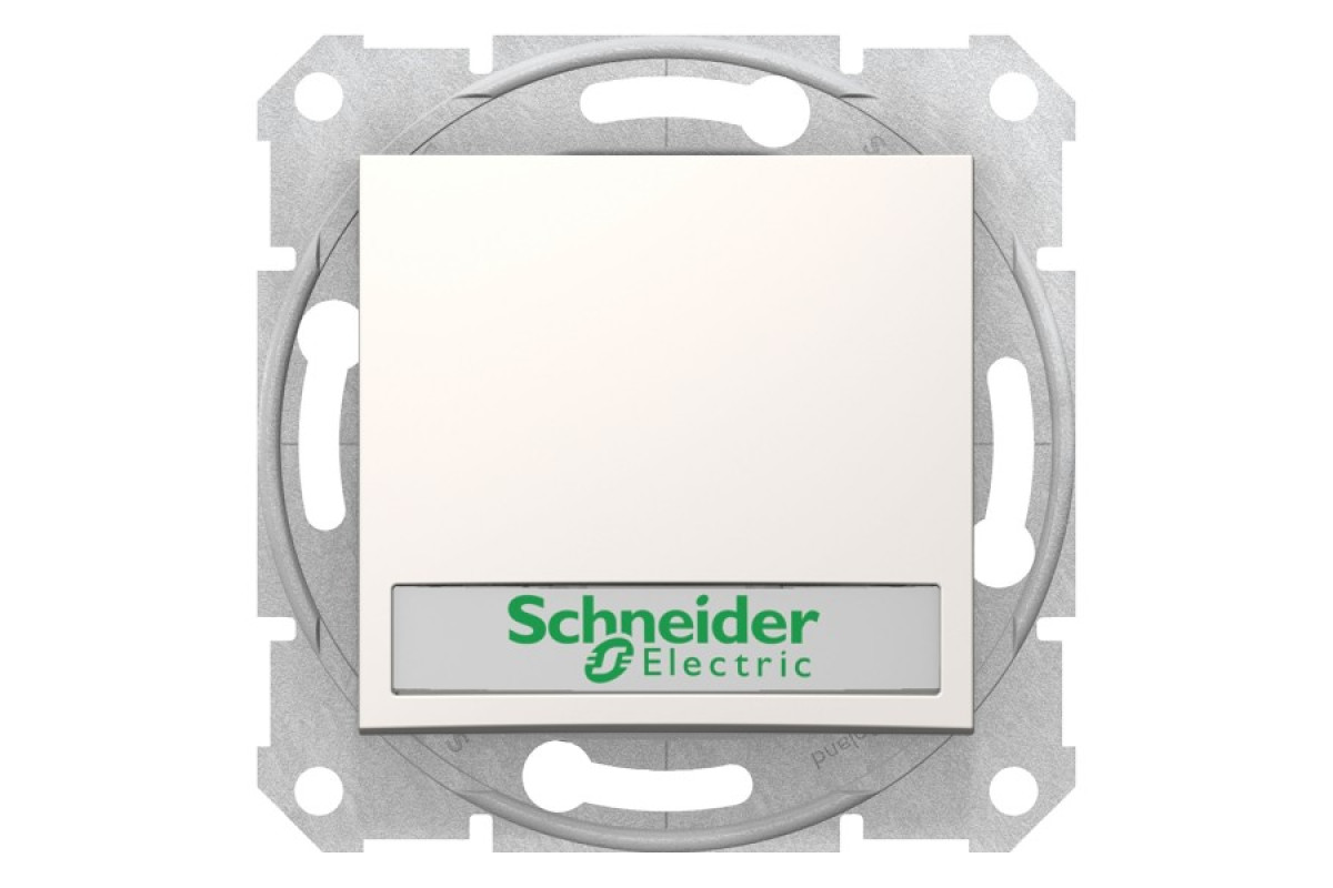 Кнопковий вимикач Sedna Scnheider Electric з підсвіткою та полем для маркування слонова кістка (SDN1600323)