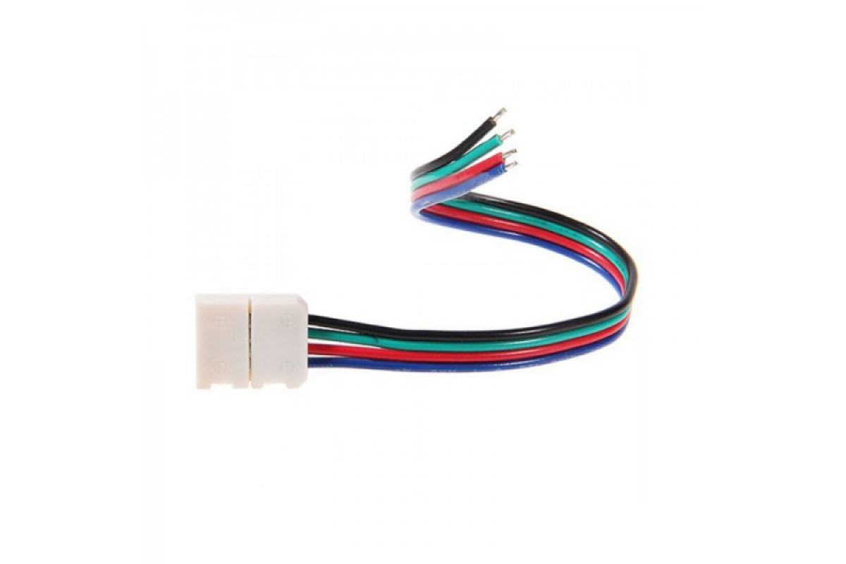 Кабель PROLUM™ для стрічки 5050, RGB, 10 мм, + 1 затискач (503007)
