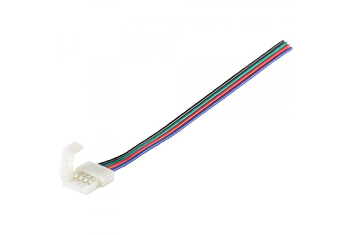 Кабель PROLUM™ для стрічки 5050, RGB, 10 мм, + 1 затискач (503007)