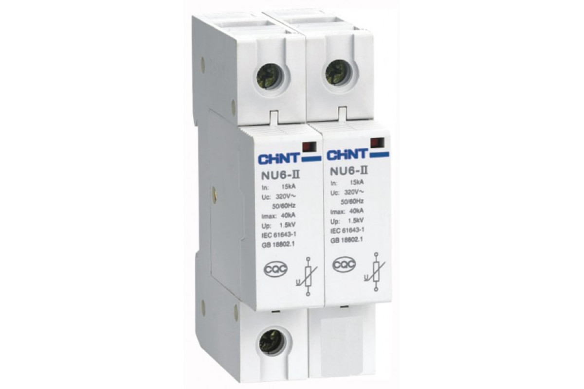 Обмежувач перенапруги Chint NU6-Ⅱ/F 40kA/460V 2P (213457)