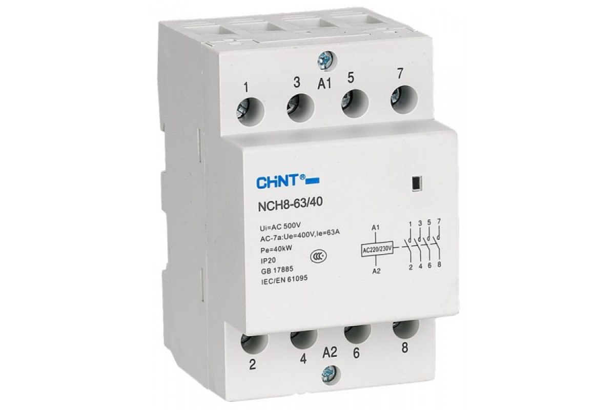 Контактор змінного струму NCH8-20/40 4p 20A (256085)
