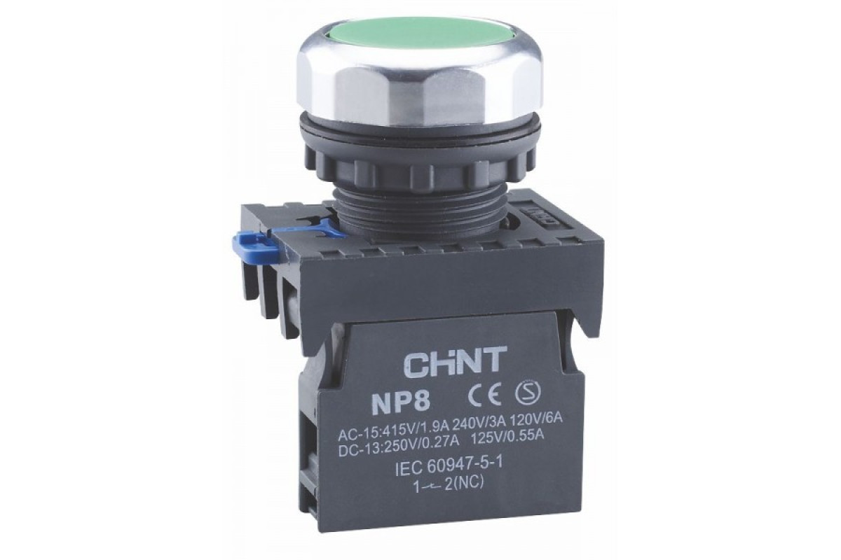 Кнопка плоска NP8-BN/1 Білий (МК) (578087)