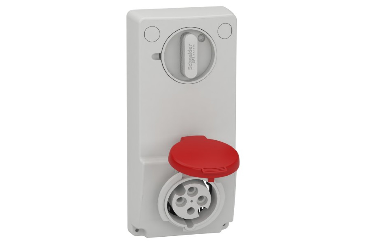 Розетка з вимикачем і блоком 16А 3Р+Е IP44 415В (82035)