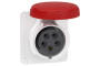 Розетка PRATIKA, пряма, 16A, 3P + N + E, 380-415 B AC, з'єднання гвинтами, панельна (PKF16G735)