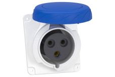 Розетка PRATIKA, кутова, 32A, 2P + E, 200-250 B AC, з'єднання гвинтами, панельна (PKF32F723)