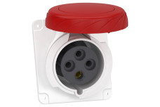 Розетка PRATIKA, кутова, 32A, 3P + E, 380-415 B AC, з'єднання гвинтами, панельна (PKF32F734)