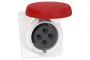 Розетка PRATIKA, кутова, 32A, 3P + E, 380-415 B AC, з'єднання гвинтами, панельна (PKF32F734)