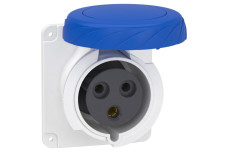 Розетка PRATIKA, пряма, 32A, 2P + E, 200-250 B AC, з'єднання гвинтами, панельна (PKF32G723)