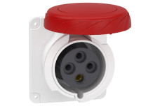 Розетка PRATIKA, пряма, 32A, 3P + E, 380-415 B AC, з'єднання гвинтами, панельна (PKF32G734)