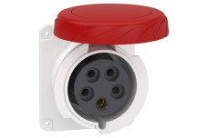 Розетка PRATIKA, пряма, 32A, 3P + N + E, 380-415 B AC, з'єднання гвинтами, панельна (PKF32G735)