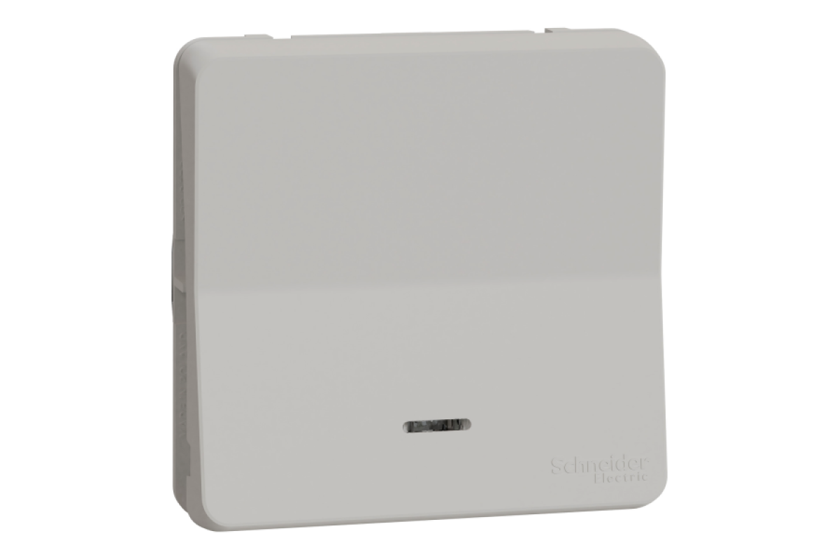 Механізм кнопкового вимикача з підсвіткою IP55 Mureva Styl, білий (MUR39127)