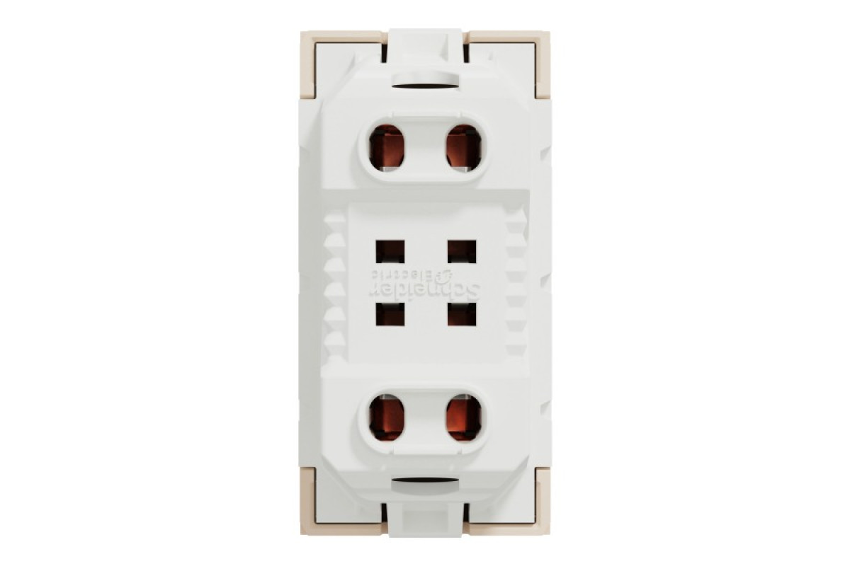 Розетка New Unica, механізм, 2P, 10A, European, за шторками, IP3x, бежевий (NU303144)