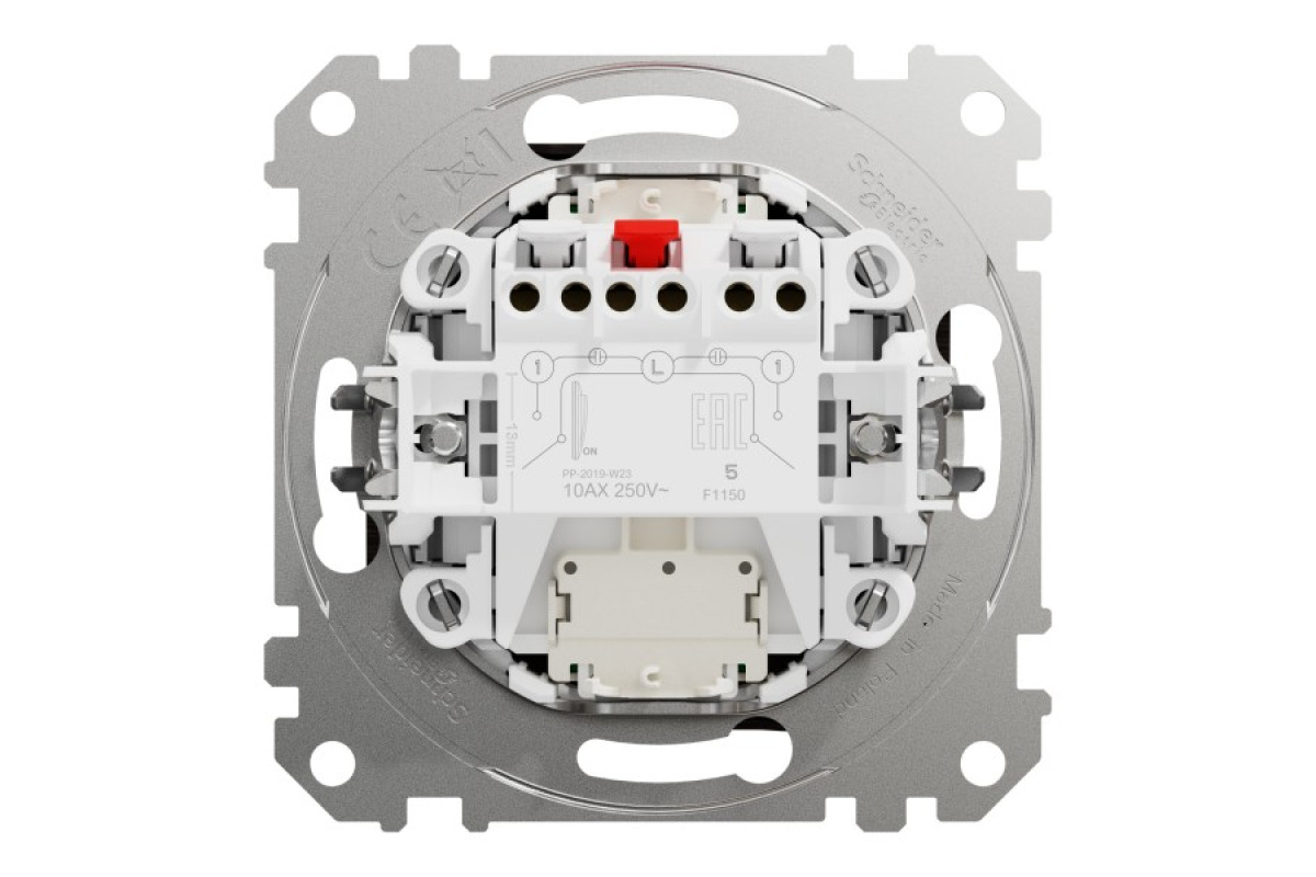 Двоклавішний вимикач з синьою LED підсвіткою 10 АХ Венге Sedna Elements (SDD181105L)