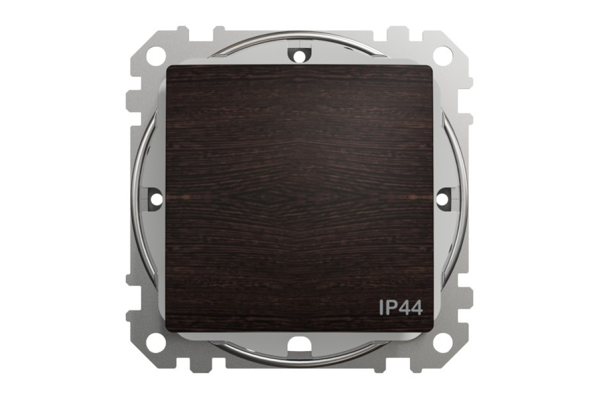 Одноклавішний вимикач, 10АX, IP44, венге, Sedna Design & Elements (SDD281101)