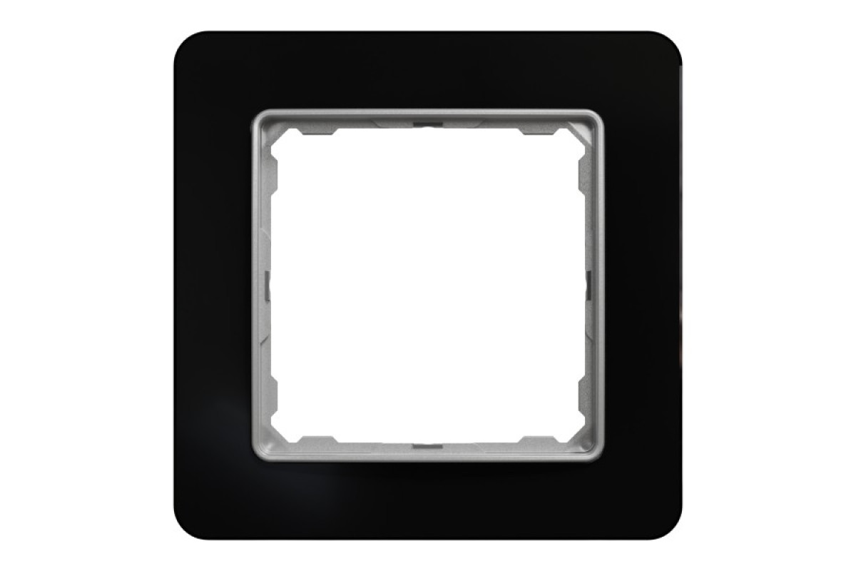 Рамка 1-постова Штучне чорне скло Sedna Elements (SDD361801)