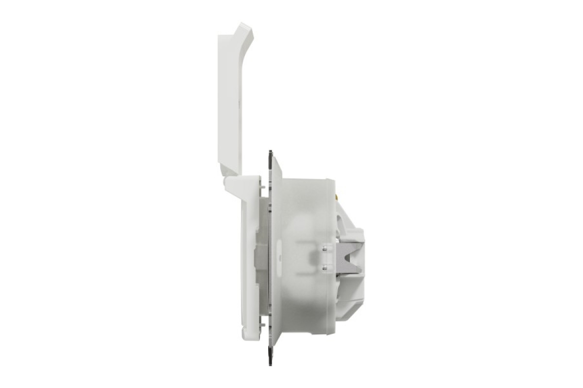 Розетка з заземлення, зі шторками, та з кришкою IP44 Білий Sedna Design (SDD211024)