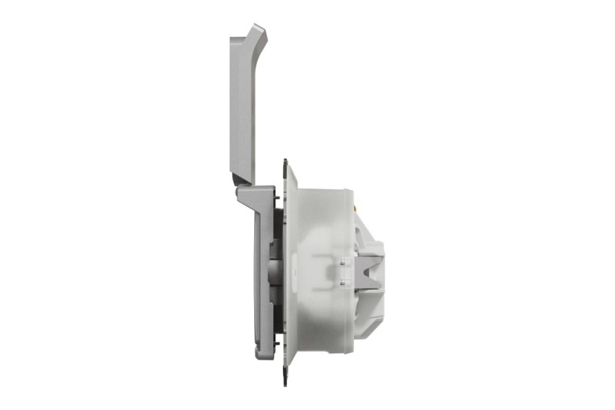 Розетка з заземлення, зі шторками, та з кришкою IP44 Алюміній Sedna Design (SDD213024)