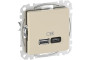 USB розетка A+C, 3 A, 45 Вт, Бежевий Sedna Design (SDD112404)