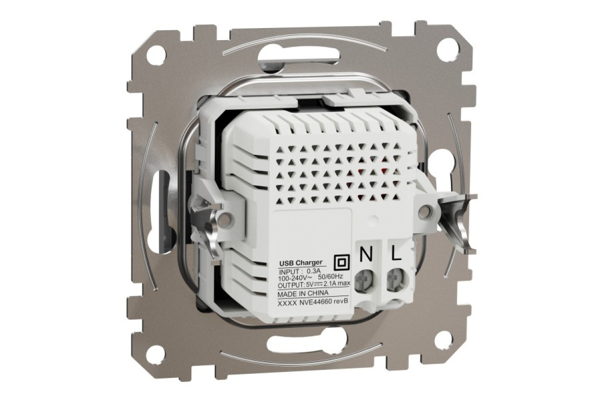 USB розетка тип A+A 2,1A Алюміній Sedna Design (SDD113401)