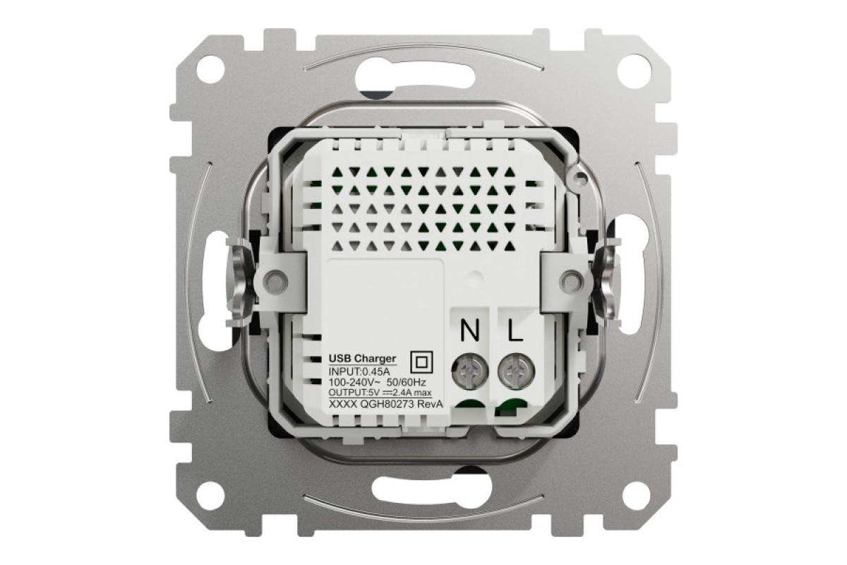 USB розетка тип A+C 2,4A Чорний Sedna Design (SDD114402)