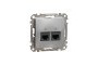 Два роз’єми RJ45 категорія 5E UTP Алюміній Sedna Design (SDD113452)