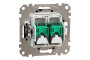 Подвійна комп'ютерна розетка RJ45 CAT 5E UTP, Венге Sedna Elements (SDD181452)