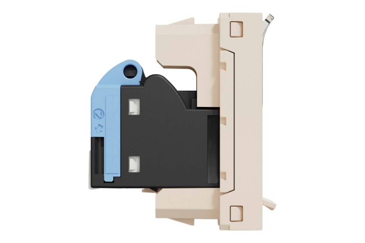 Розетка комп'ютерна RJ45, категорія 5 UTP, 1 модуль, бежева Unica New Studio (NU341044)