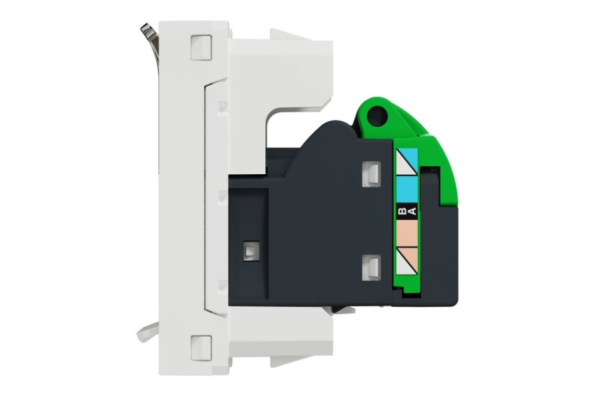 Розетка комп'ютерна RJ45, одинарна категорія 6, UTP, 1 модуль білий (NU341418)