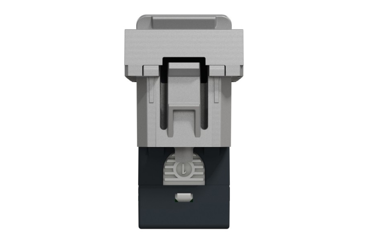 Розетка комп'ютерна RJ45, одинарна категорія 6 UTP, 1 модуль алюміній (NU341430)