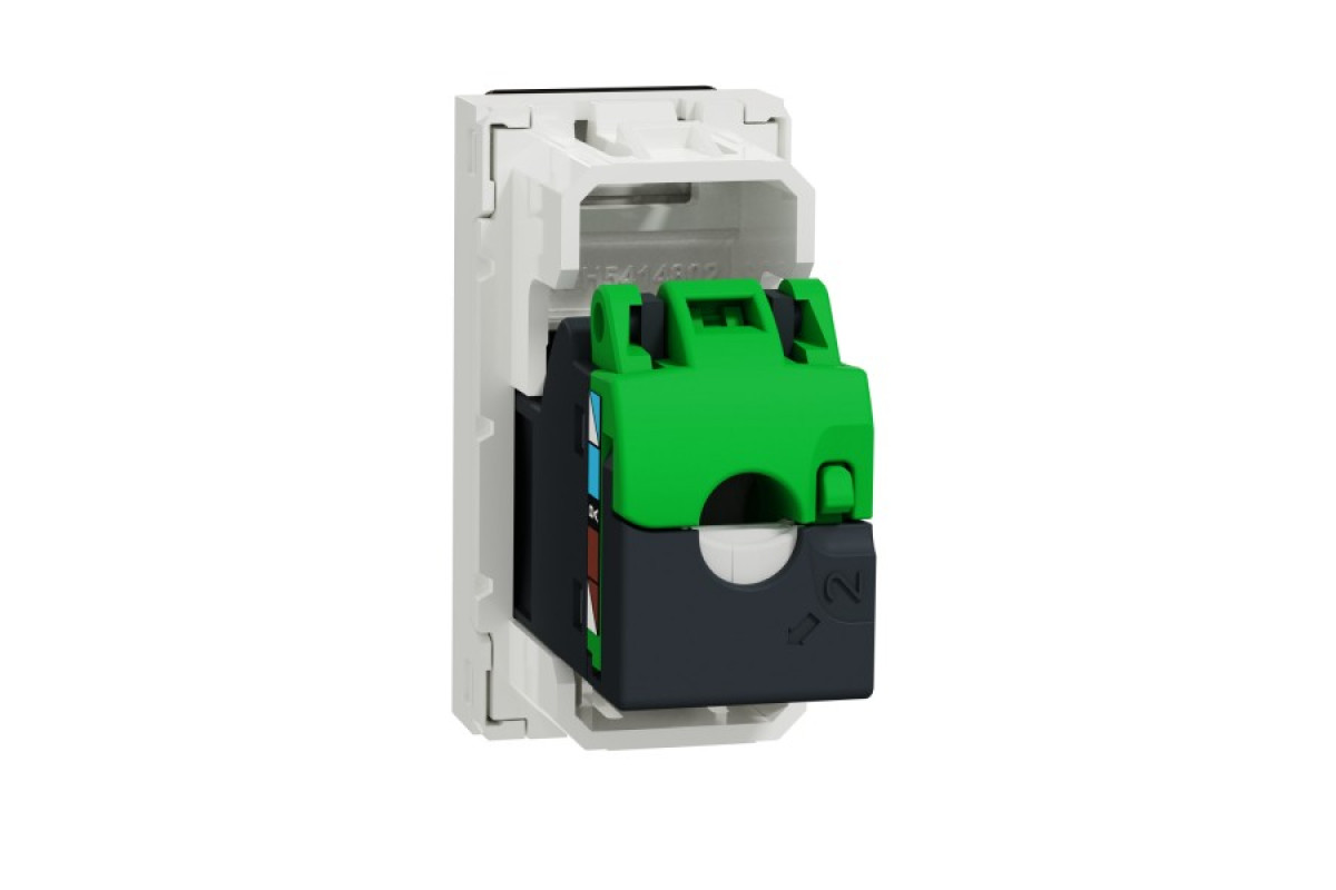 Розетка комп'ютерна RJ45, одинарна категорія 6 STP, 1 модуль білий (NU341618)
