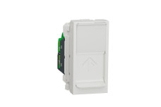 Розетка комп'ютерна RJ45 1-постова 6А FTP пряма з затвором, біла (NU344818)