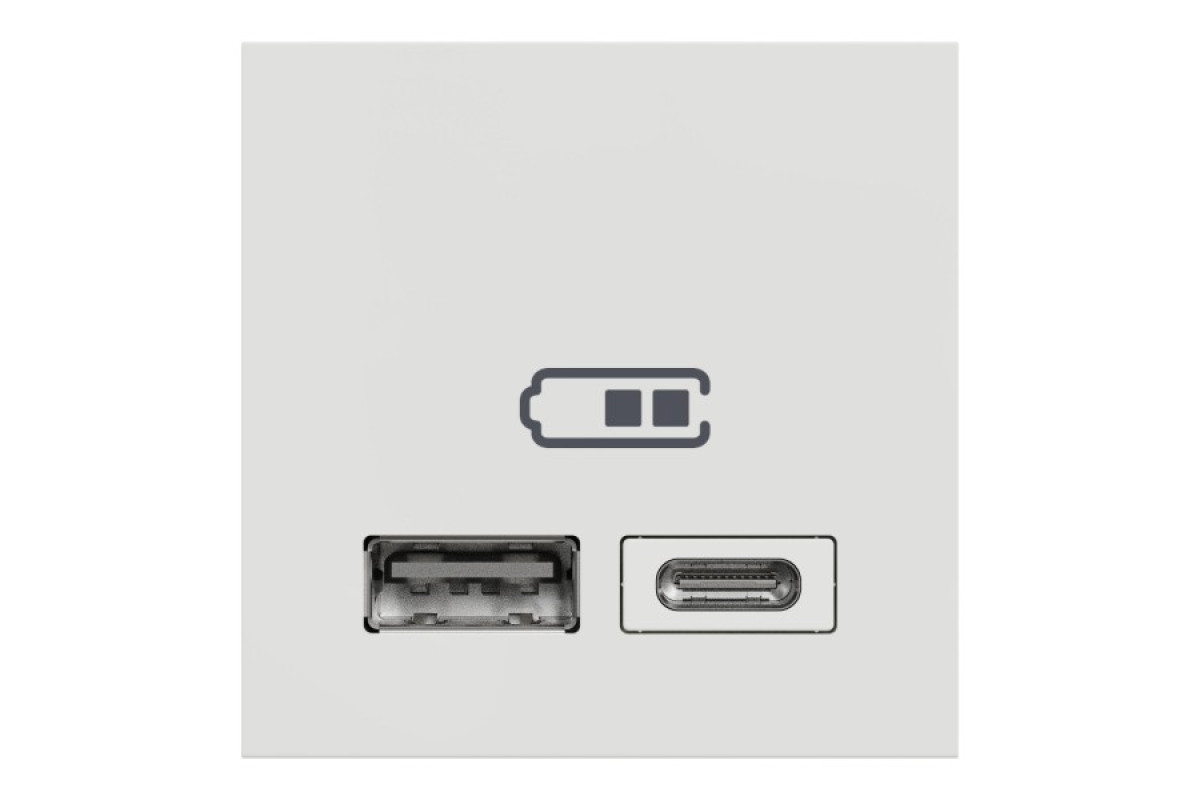Подвійна USB розетка A+C білий (NU301818)