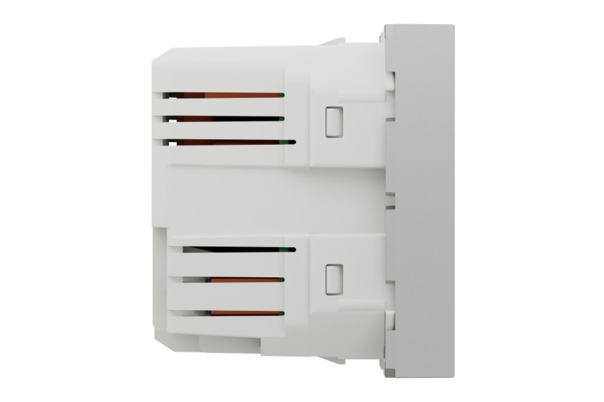 Розетка USB подвійна 2.1А 2 модулі алюміній (NU341830)