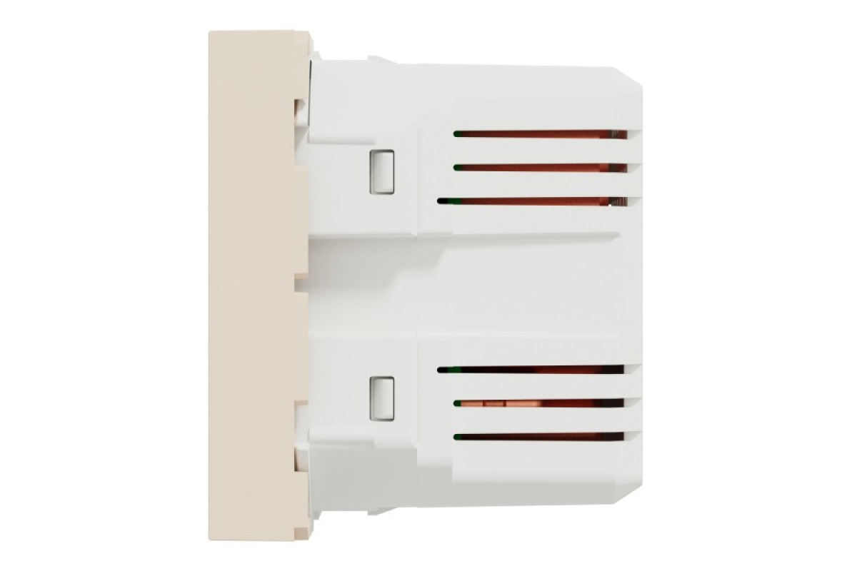 Розетка USB подвійна, 2.1А, 2 модулі, бежева Unica New Studio (NU341844)