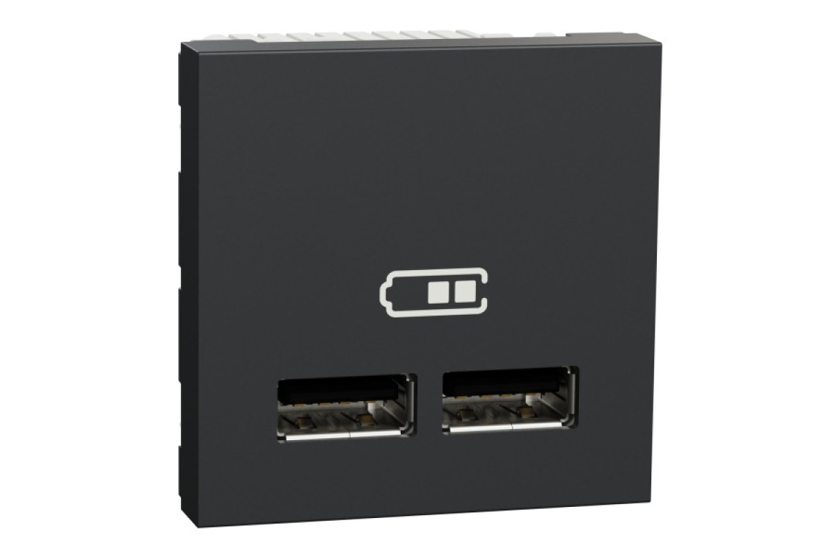 Розетка USB подв. 2.1А 2 модуля антрацит (NU341854)