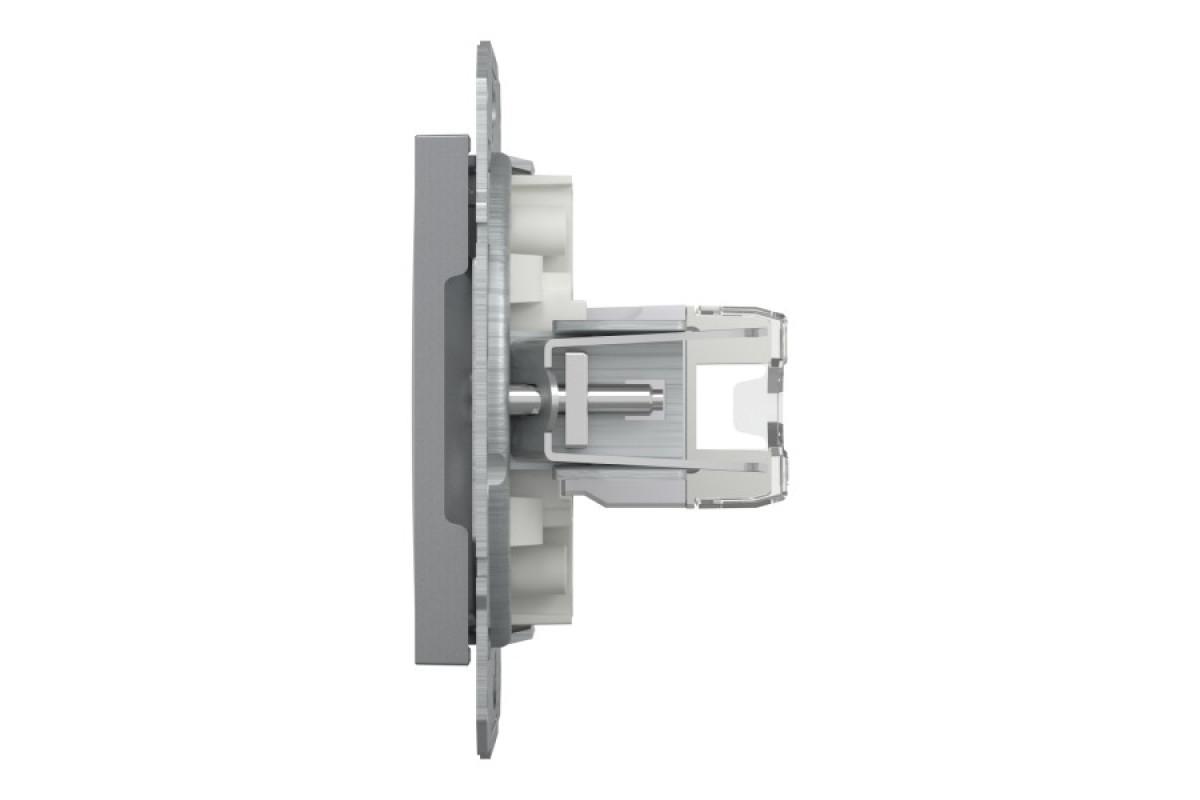 Розетка комп'ютерна RJ45 UTP категорія 5Е Asfora Сталь (EPH4300162)