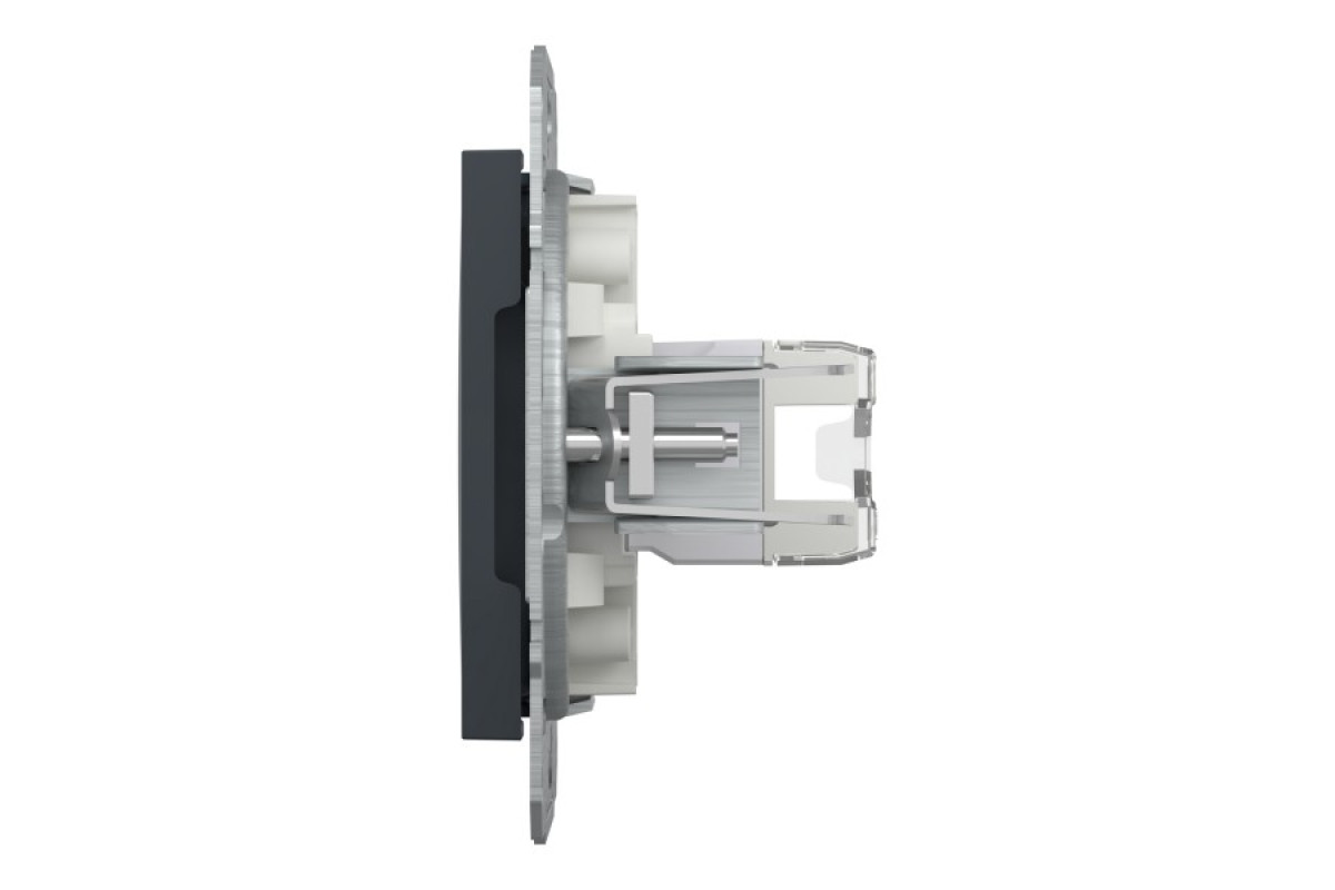 Розетка комп'ютерна RJ45 UTP категорія 5Е Asfora Антрацит (EPH4300171)