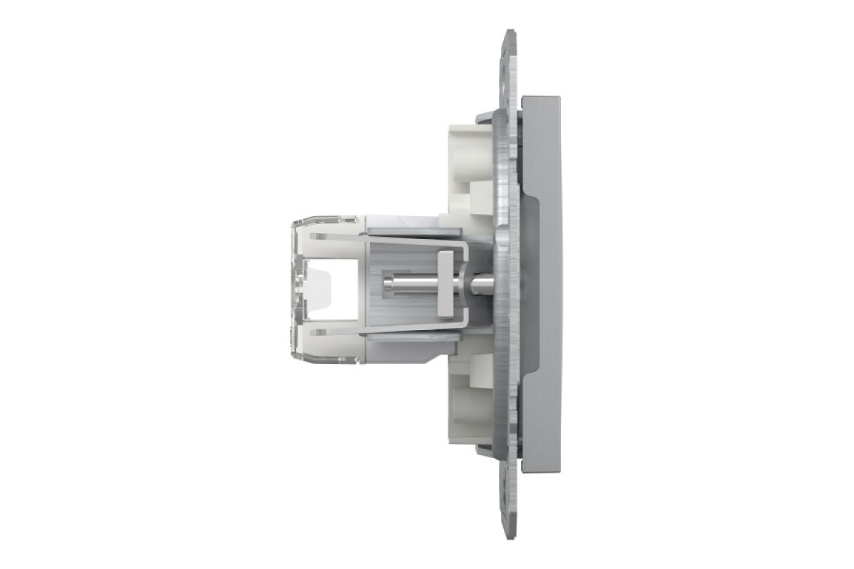 Розетка комп'ютерна RJ45 UTP категорія 5Е подвійна Asfora Алюміній (EPH4400161)
