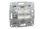 Розетка комп'ютерна RJ45 UTP категорія 5Е подвійна Asfora Алюміній (EPH4400161)