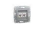 Розетка комп'ютерна RJ45 UTP категорія 5Е подвійна Asfora Алюміній (EPH4400161)