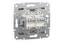 Розетка комп'ютерна RJ45 UTP категорія 5Е подвійна Asfora Сталь (EPH4400162)